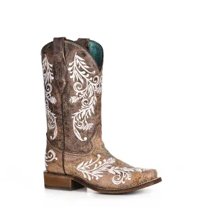 A4063 | Brown Women's Embroidery Boot