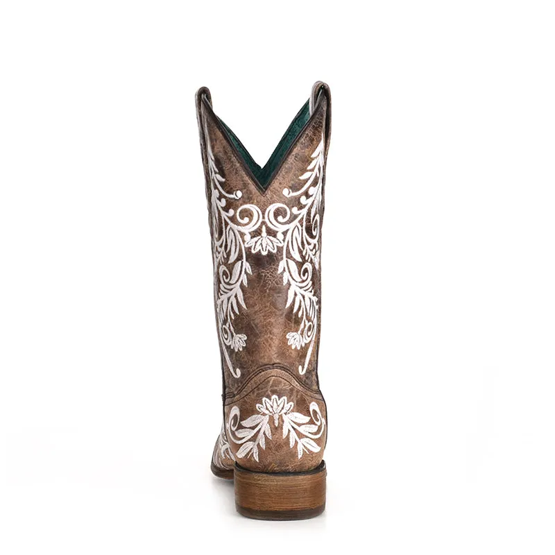 A4063 | Brown Women's Embroidery Boot