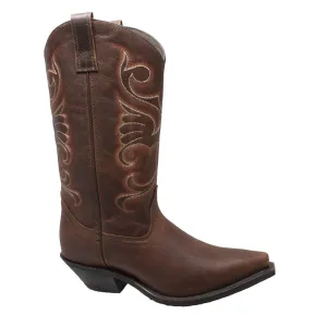 AdTec Women's 12" Full Grain Oiled Leather Western Boots Brown