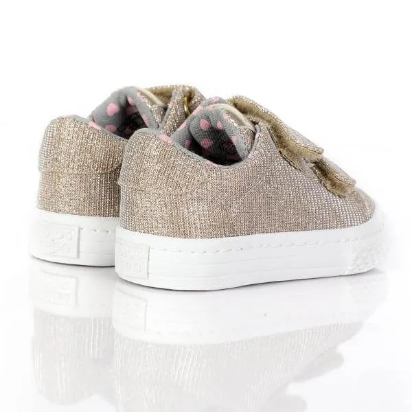 BABY GIRLS GOLD VELCRO SNEAKERS