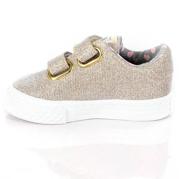 BABY GIRLS GOLD VELCRO SNEAKERS