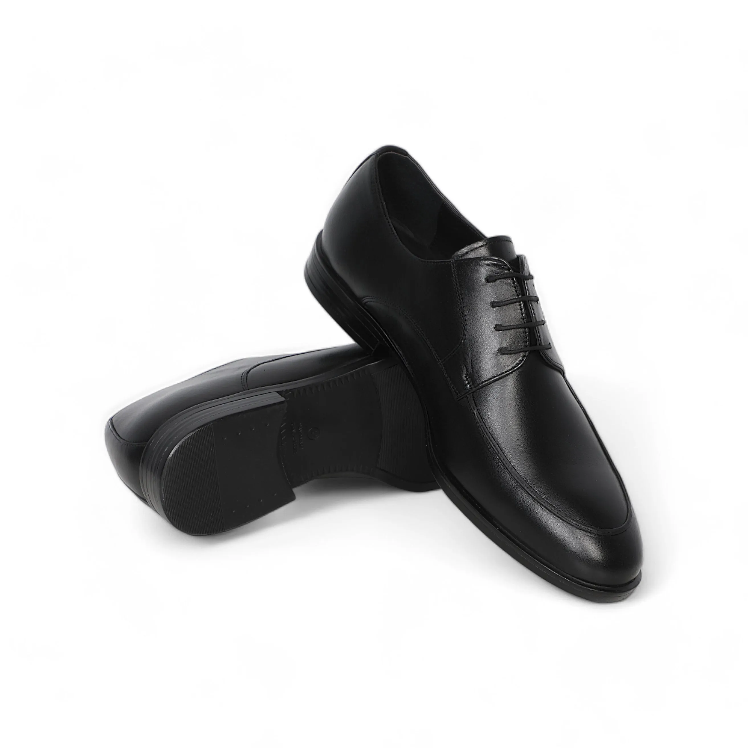 Black Classic Shoes With Lace-Up Design