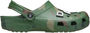 Daily Paper x Classic Clog Green Camo Sneakers, green