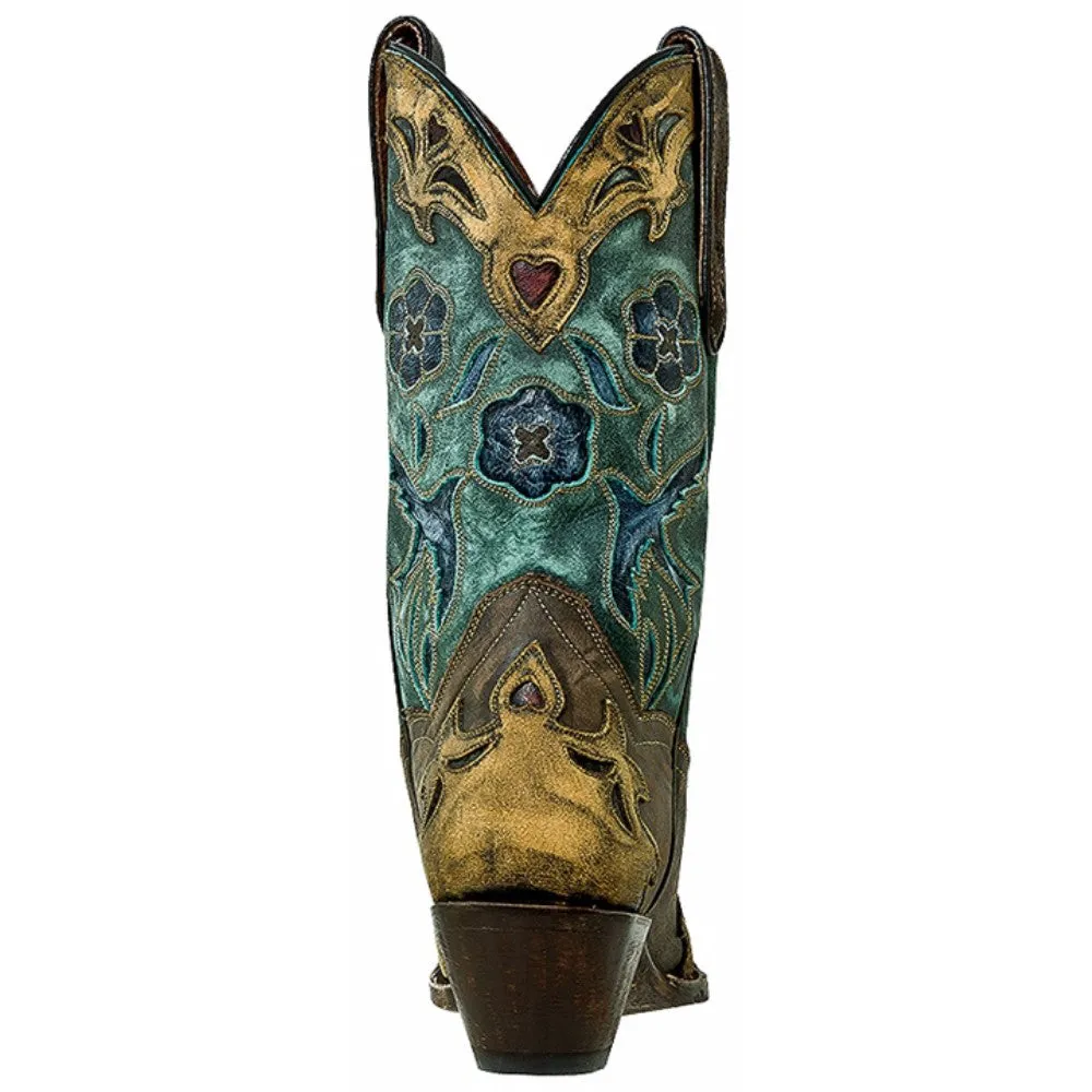 Dan Post Vintage Copper & Teal Leather Boot