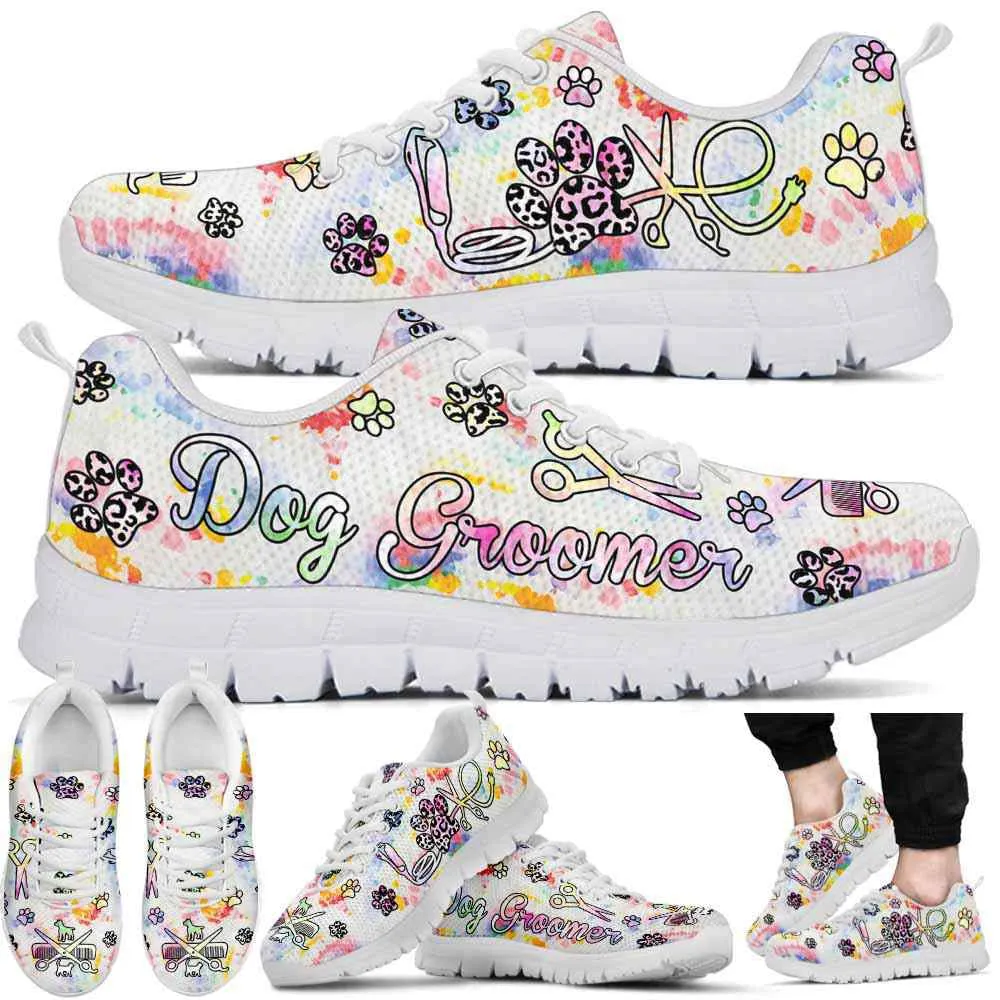 Dog Groomer Sneaker, Dog Grooming Light Cute Pastel Sneakers Shoes, Best Running Shoes, Unique Gifts For Dog Lovers