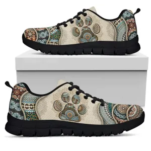 Dog Sneaker, Dog Vintage Mandala Sneaker Shoes, Dog Shoes