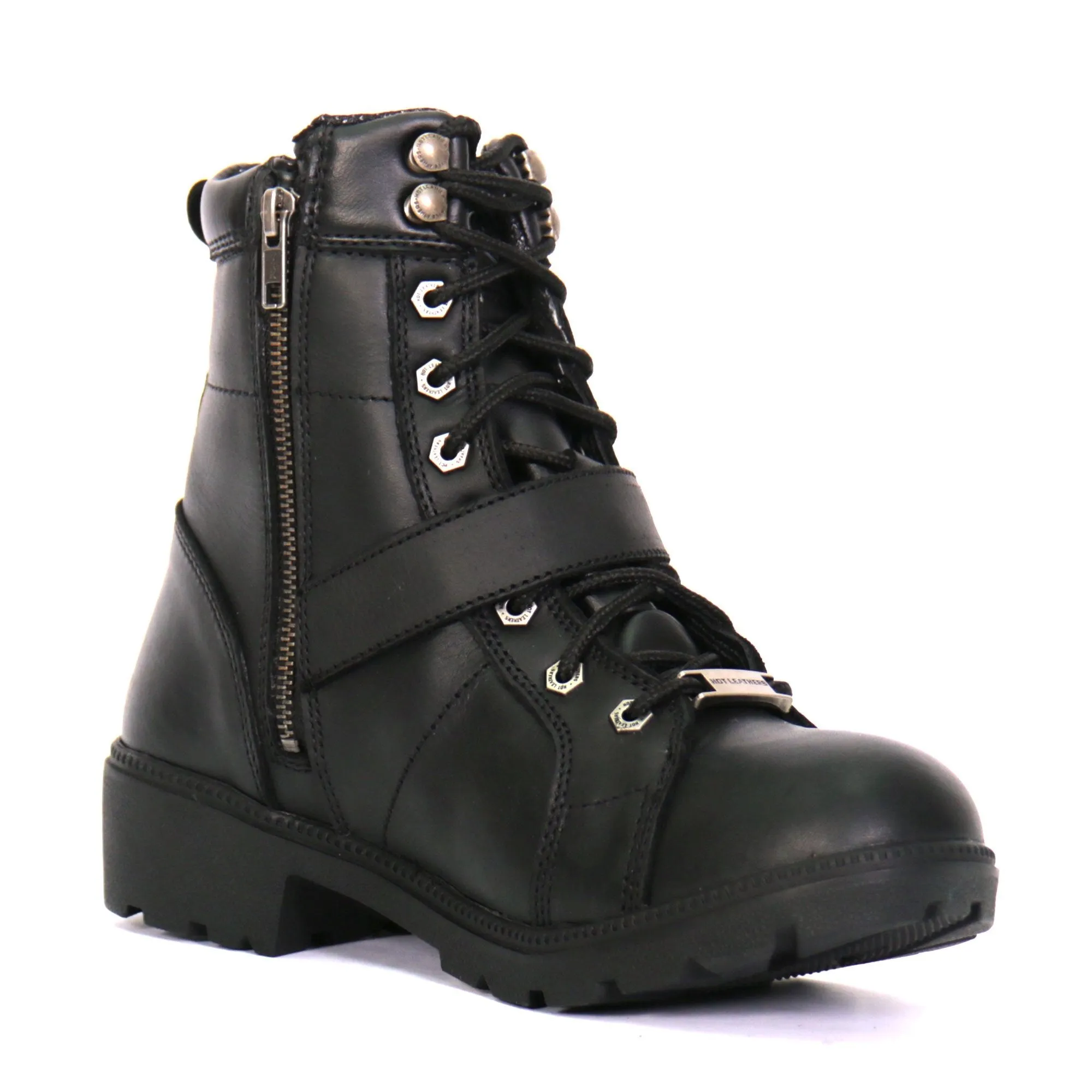 Hot Leathers BTL1004 Ladies 6-inch Black Lace-Up Leather Boots with