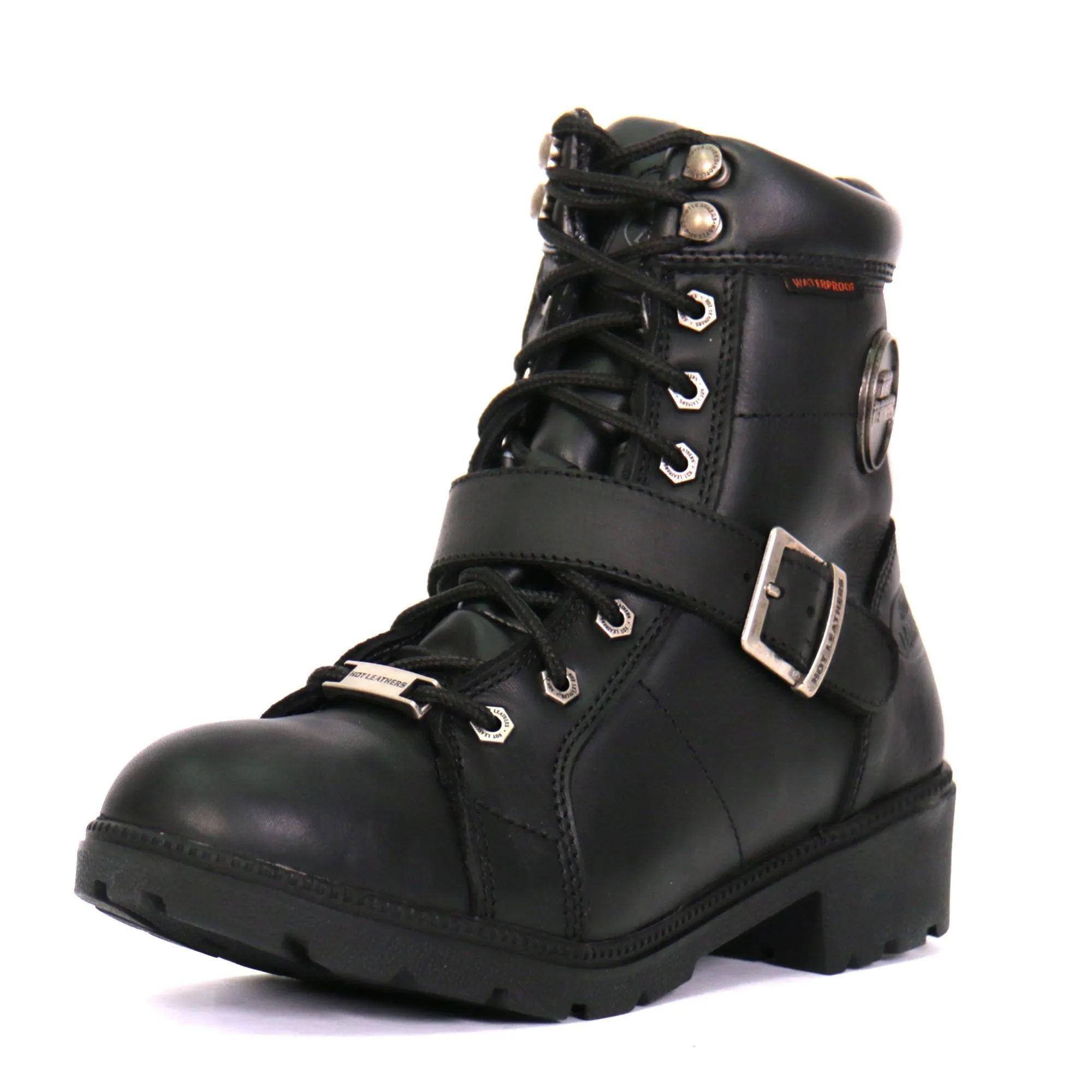 Hot Leathers BTL1004 Ladies 6-inch Black Lace-Up Leather Boots with