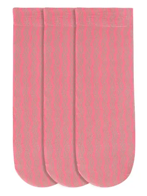 JUMP USA Women's Cotton Ankle Length Socks (Pink, Free Size) Pack of 3