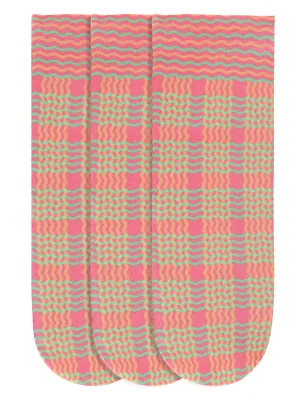 JUMP USA Women's Cotton Ankle Length Socks (Pink,Red,Green, Free Size) Pack of 3