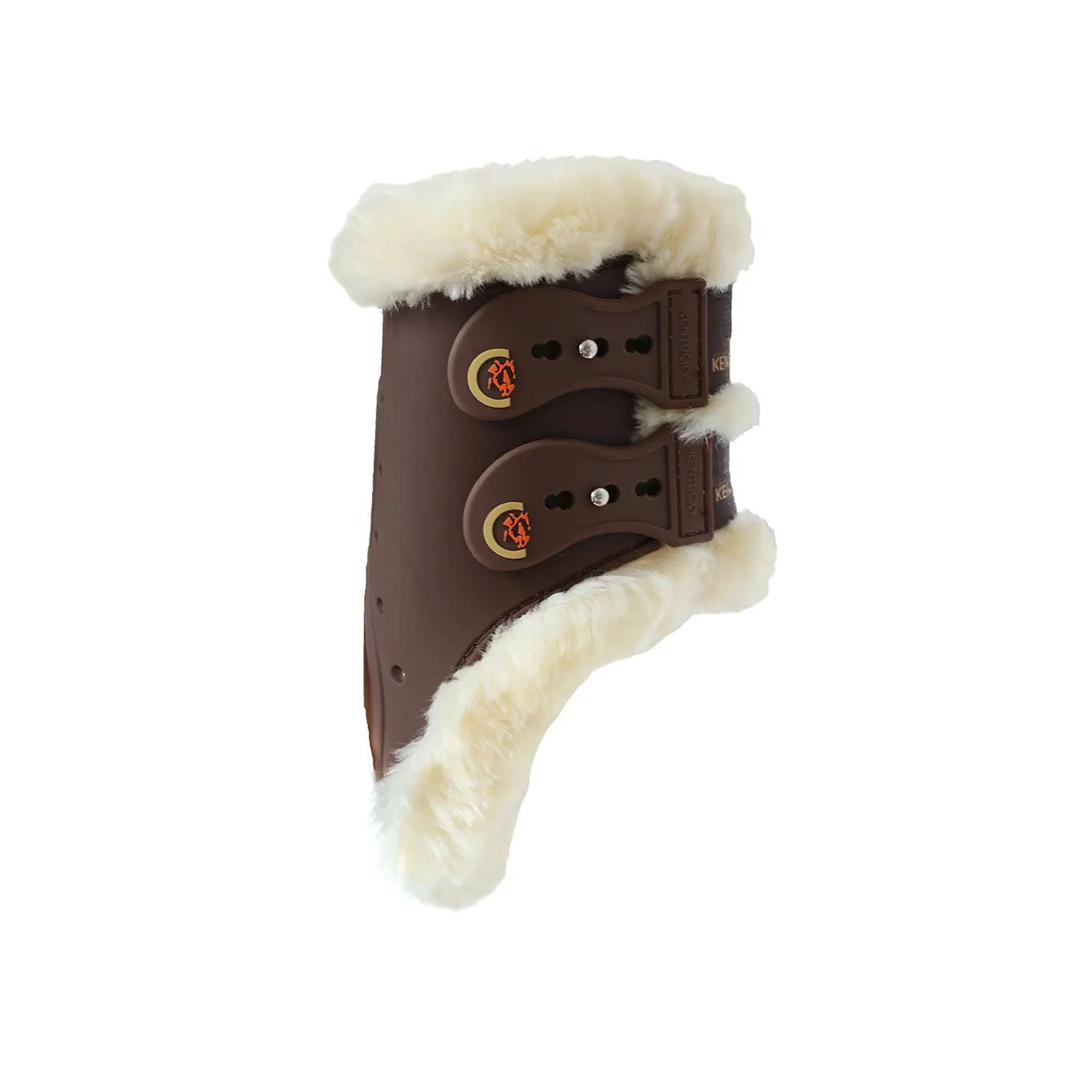 Kentucky Horsewear Sheepskin Fetlock Boots Elastic - Brown