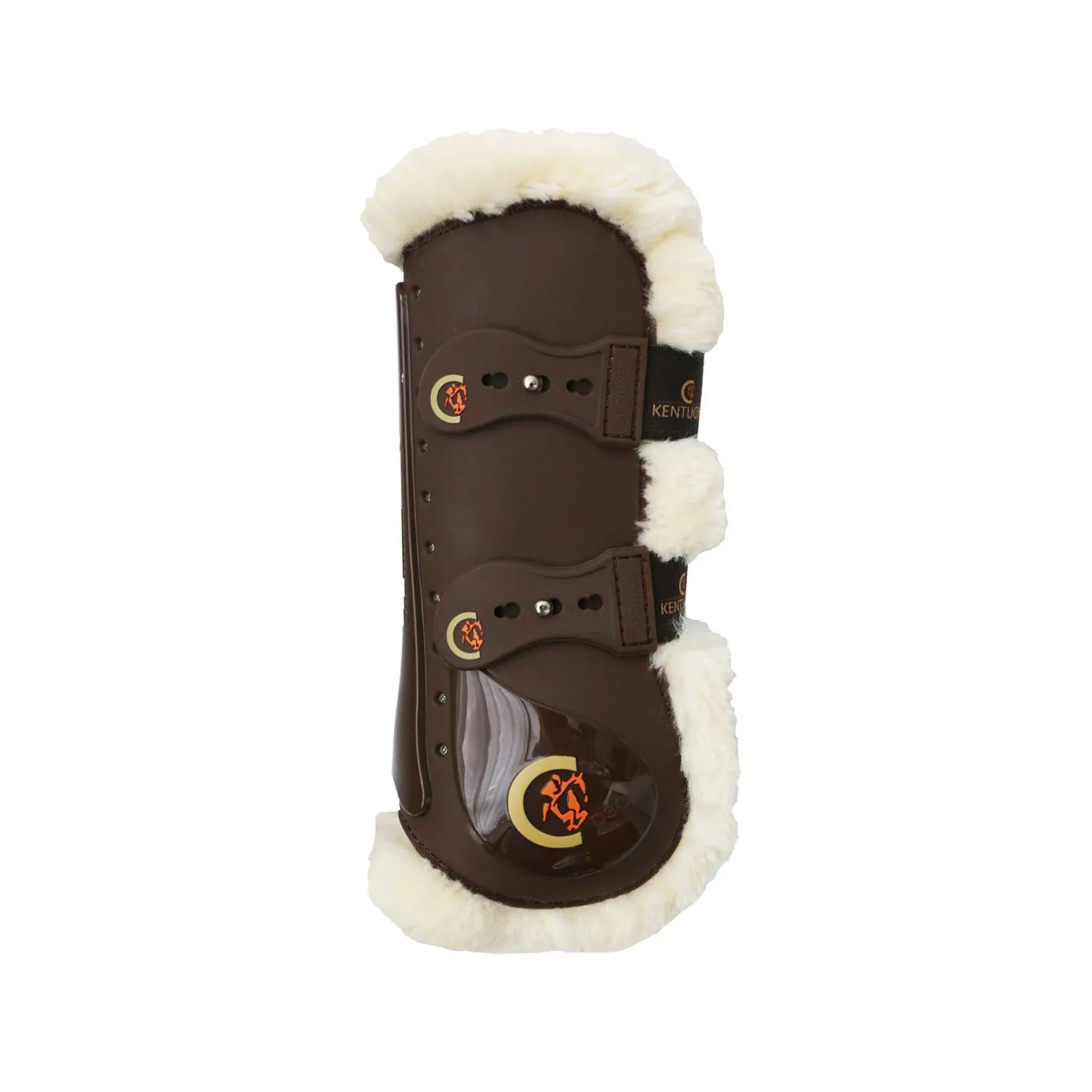 Kentucky Horsewear Sheepskin Tendon Boots Elastic - Brown