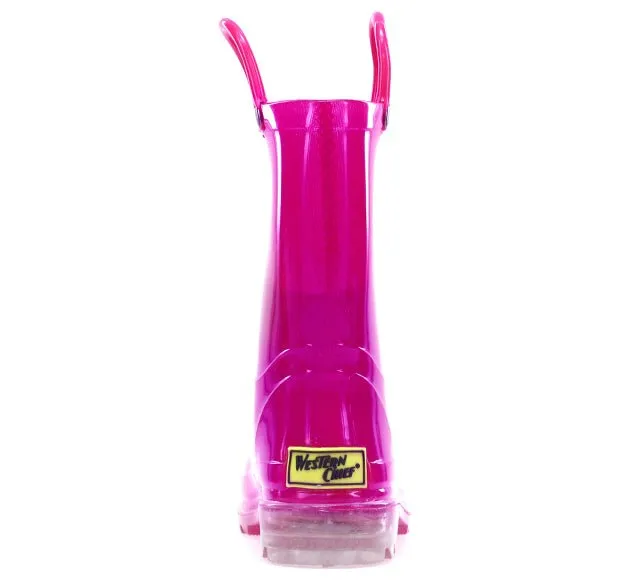 Kids Lighted Solid Rain Boot - Hot Pink