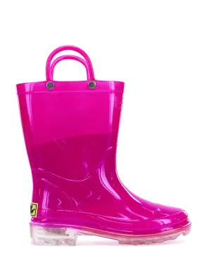 Kids Lighted Solid Rain Boot - Hot Pink