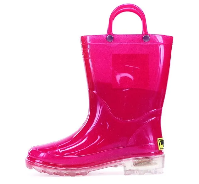 Kids Lighted Solid Rain Boot - Hot Pink