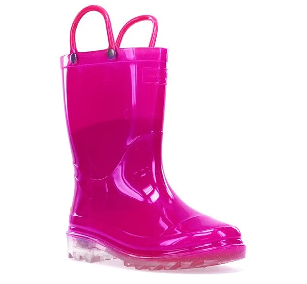 Kids Lighted Solid Rain Boot - Hot Pink