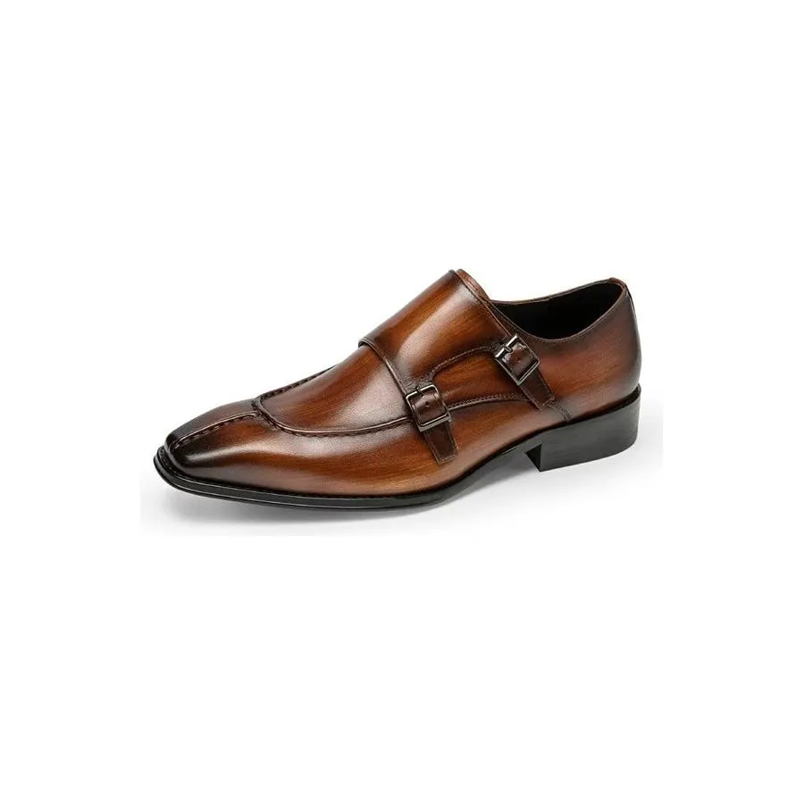 LuxeLeather Monkstrap Elegant Cow Leather Dress Shoes