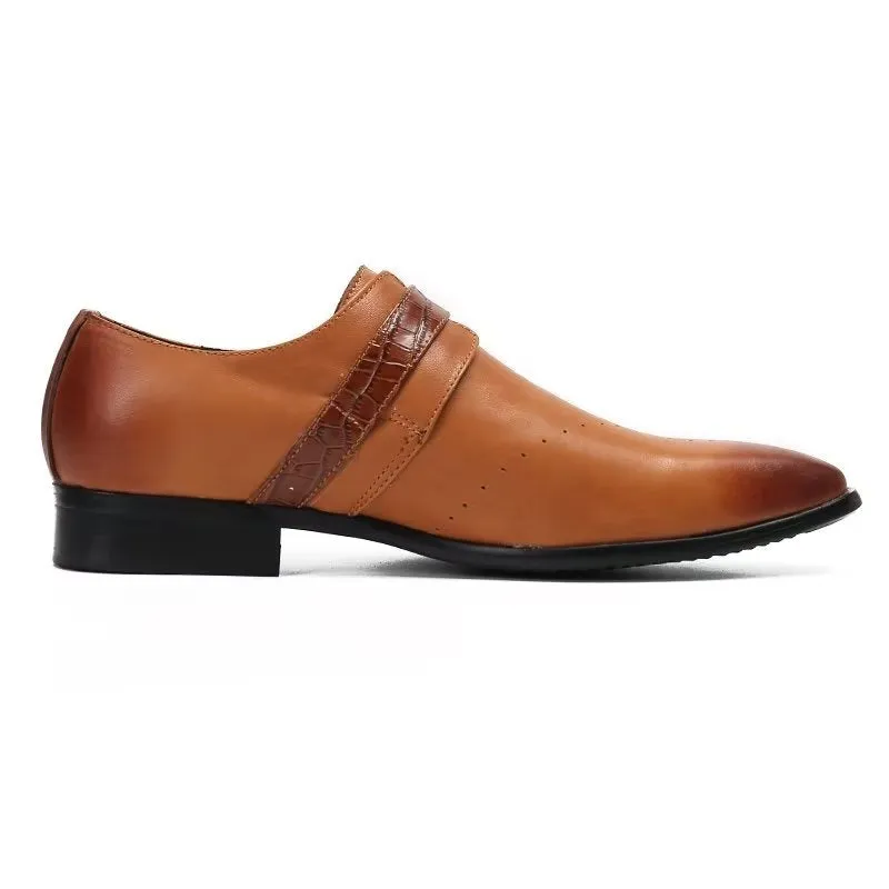 LuxeLeather Monkstraps: Elegant Slip-Ons with Genuine Leather