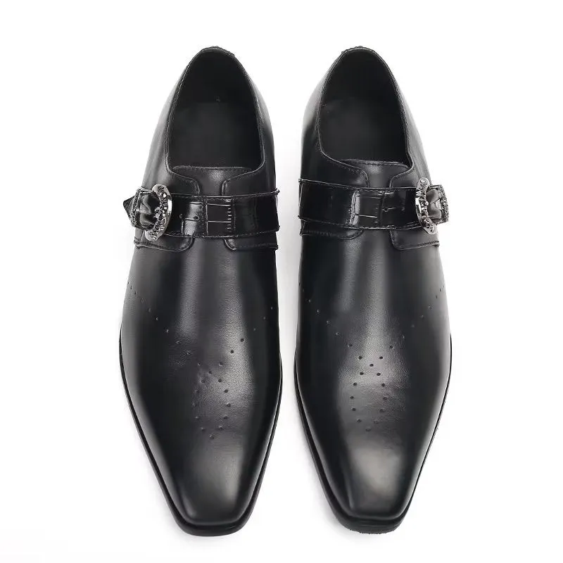 LuxeLeather Monkstraps: Elegant Slip-Ons with Genuine Leather