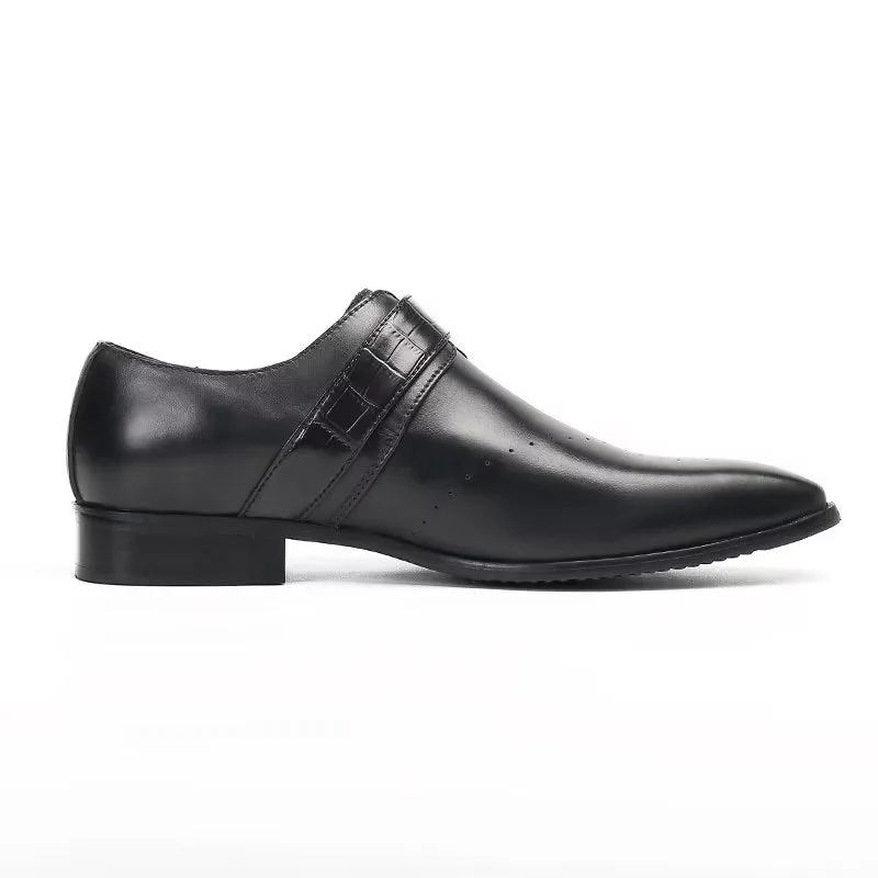 LuxeLeather Monkstraps: Elegant Slip-Ons with Genuine Leather