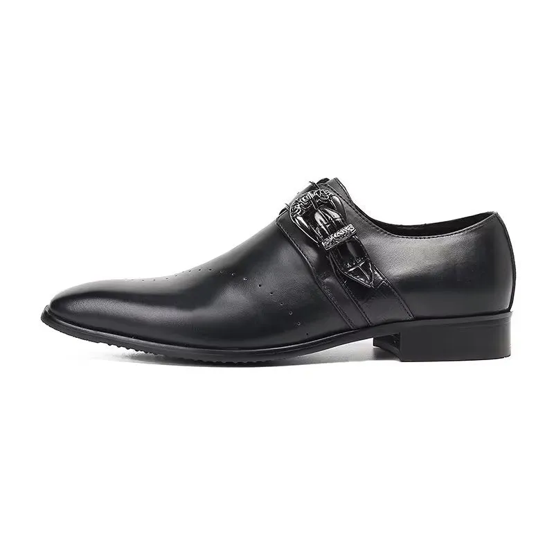 LuxeLeather Monkstraps: Elegant Slip-Ons with Genuine Leather