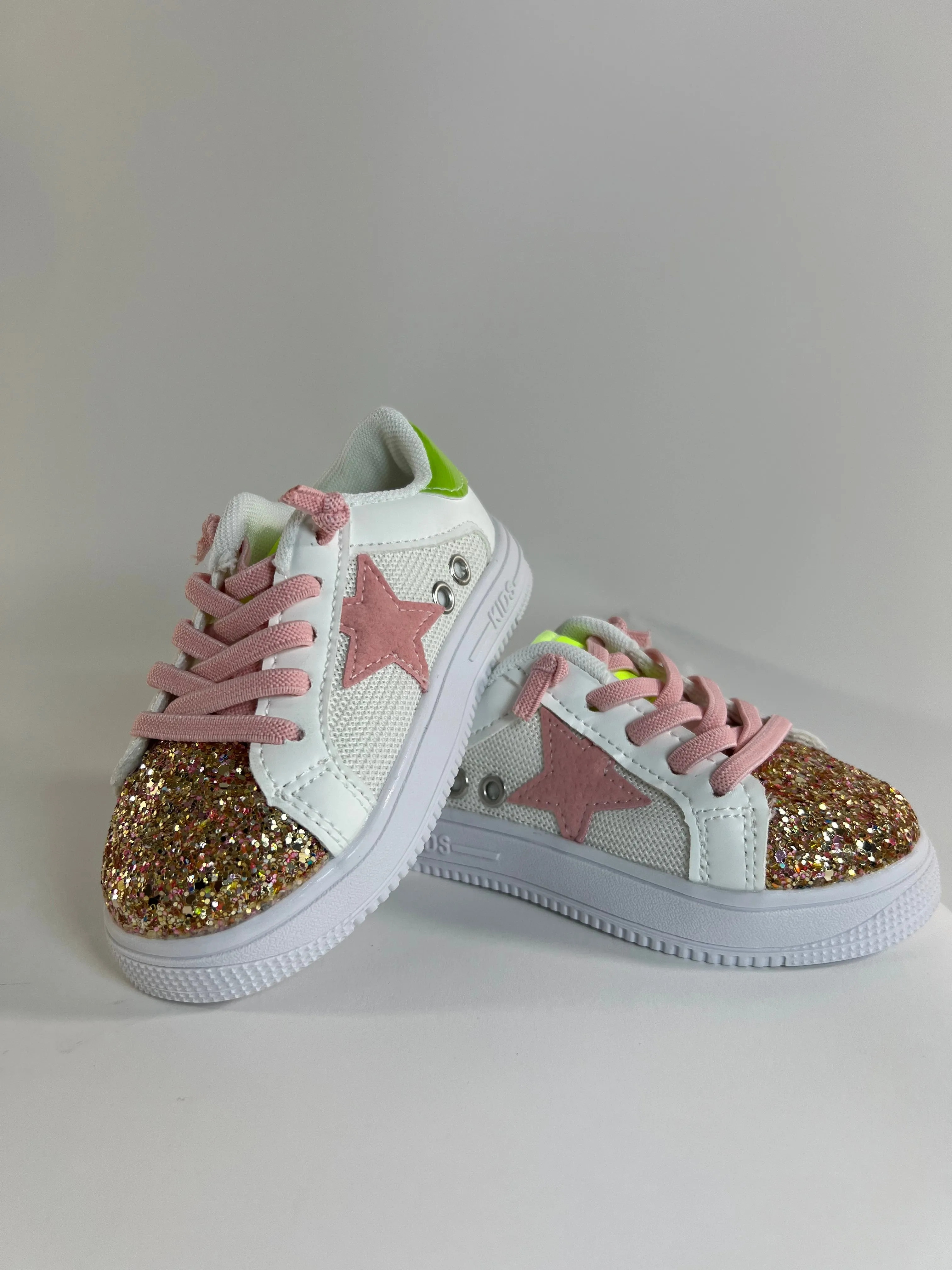 Star Kid Sequined Lace Up Kid Sneakers