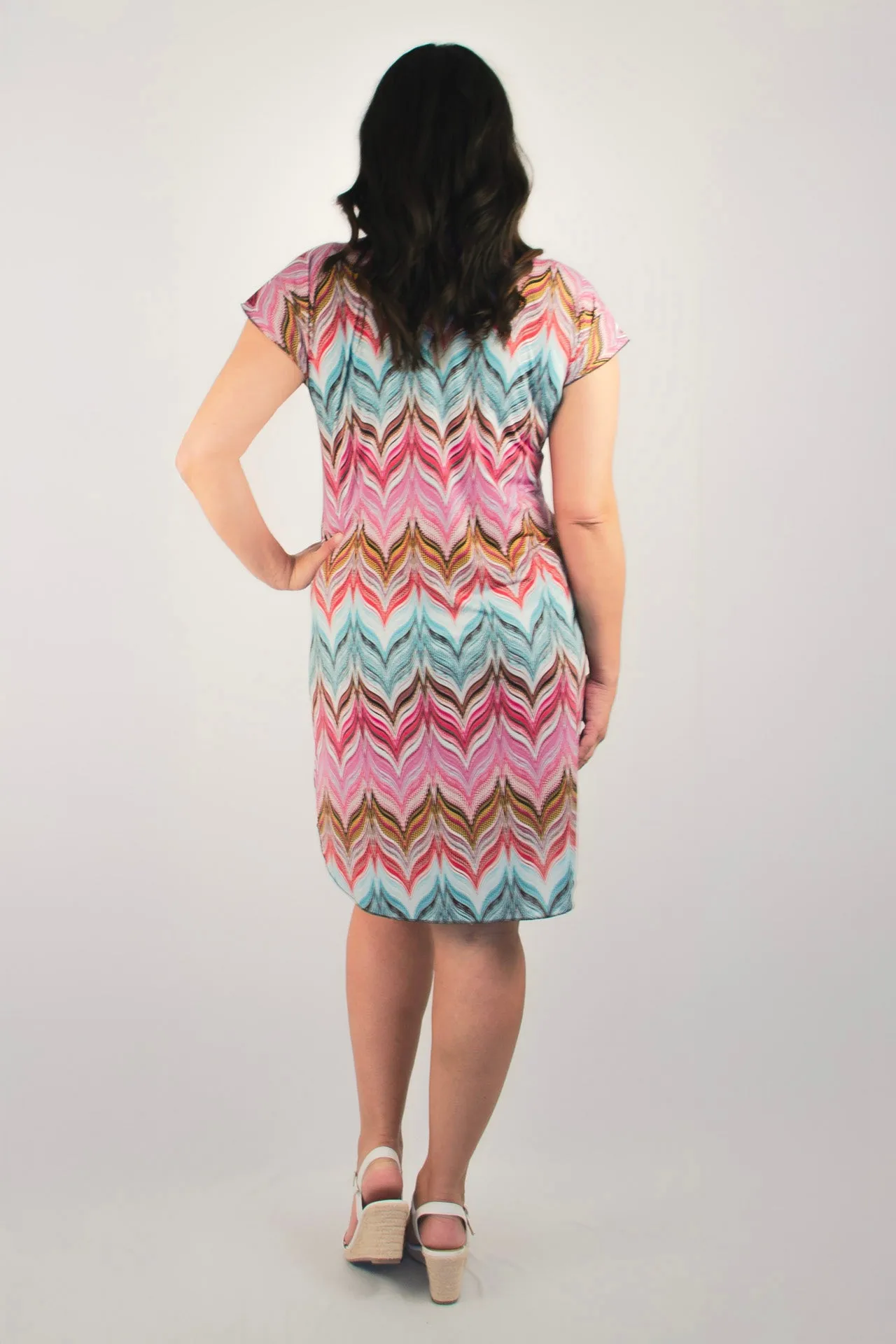 Taj Print Short Sleeve Jersey Shift Dress