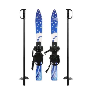 valiant KARMAS PRODUCT Kids Skis and Poles with Bindings for Age 2-4 Beginner Snow Skis 69cm