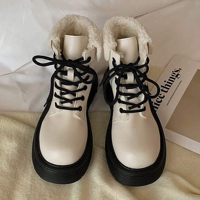 Warm Sheepskin Ankle Boots